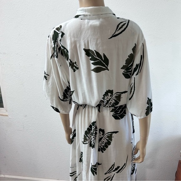 WARREN Z maxi button front leaf print dress size:14 - Picture 9 of 16